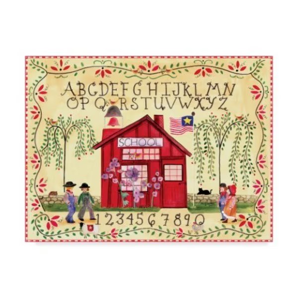 Cheryl Bartley 'American Schoolhouse Abc 123' Canvas Art, 14x19, Trademark Fine Art, Mfr#: ALI41031-C1419GG